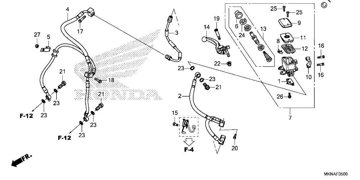 Diagrama de FRONT BRAKE MASTER CYLINDER 1