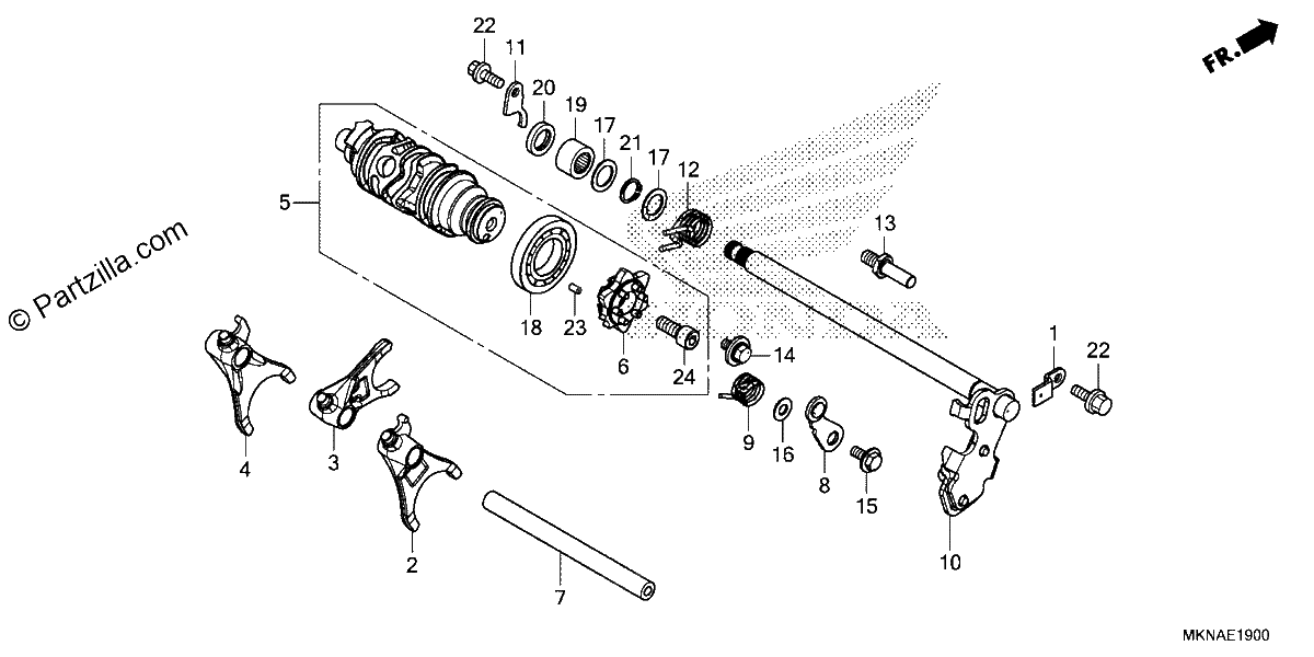 Diagrama de GEARSHIFT DRUM