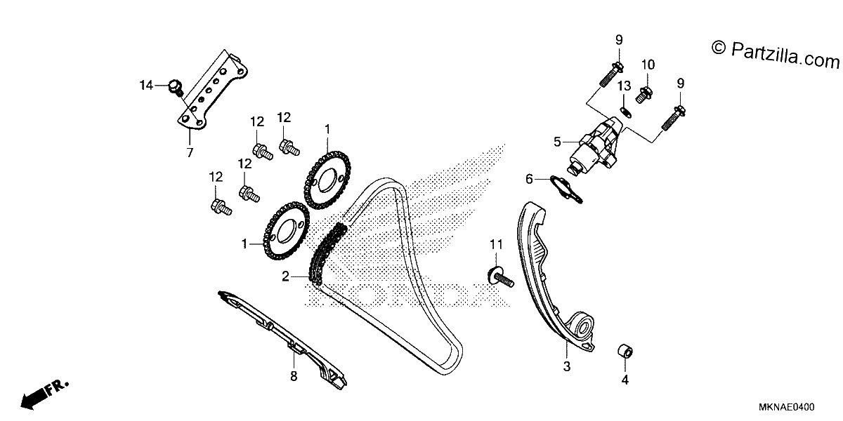 Diagrama de CAM CHAIN TENSIONER