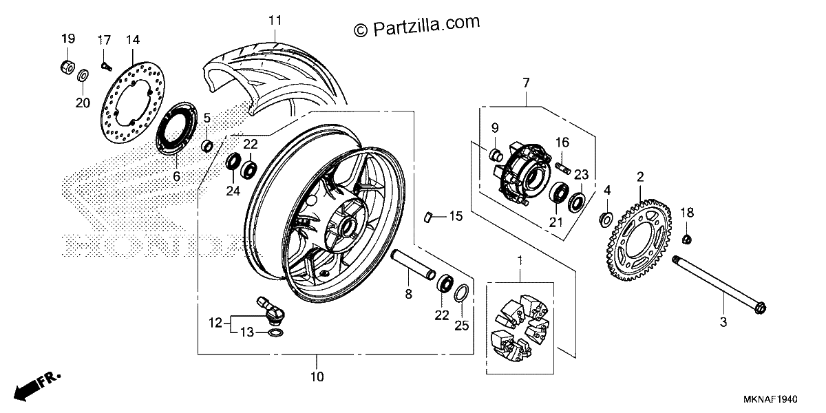 Diagrama de REAR WHEEL