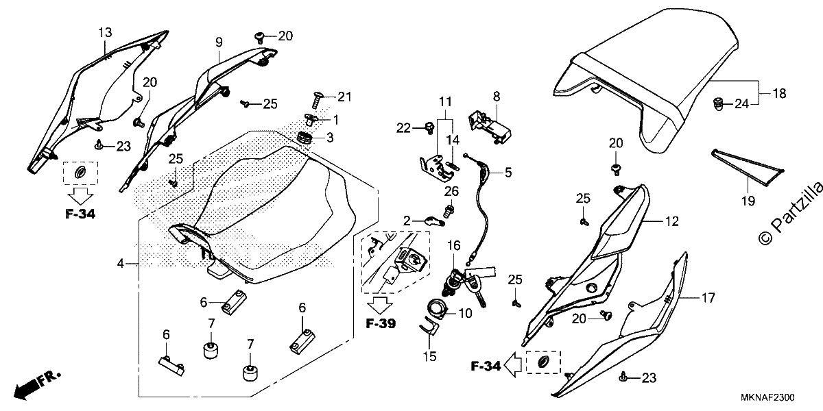 Diagrama de SEAT REAR COWL
