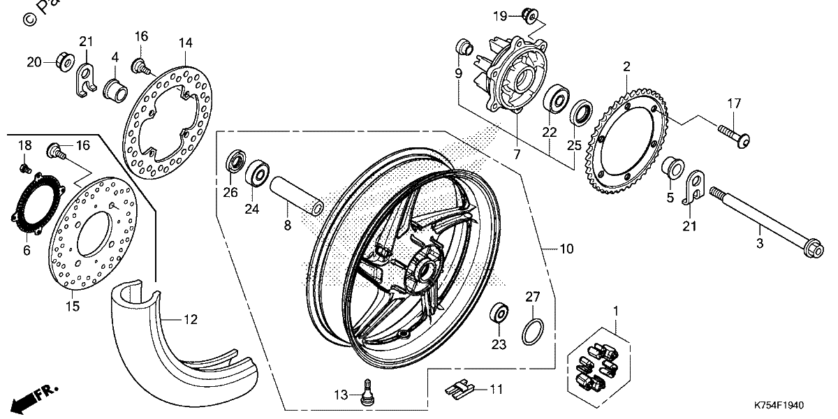 Diagrama de REAR WHEEL