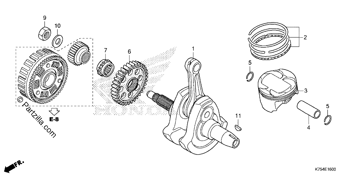 Diagrama de CRANKSHAFT PISTON