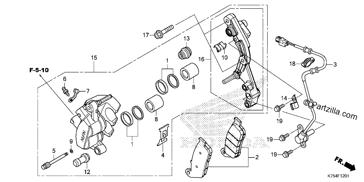 Diagrama de FRONT BRAKE CALIPER 2