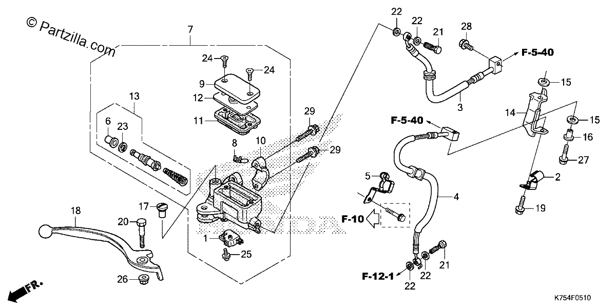 Diagrama de FRONT BRAKE MASTER CYLINDER 2