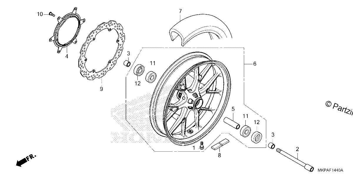 Diagrama de FRONT WHEEL 1