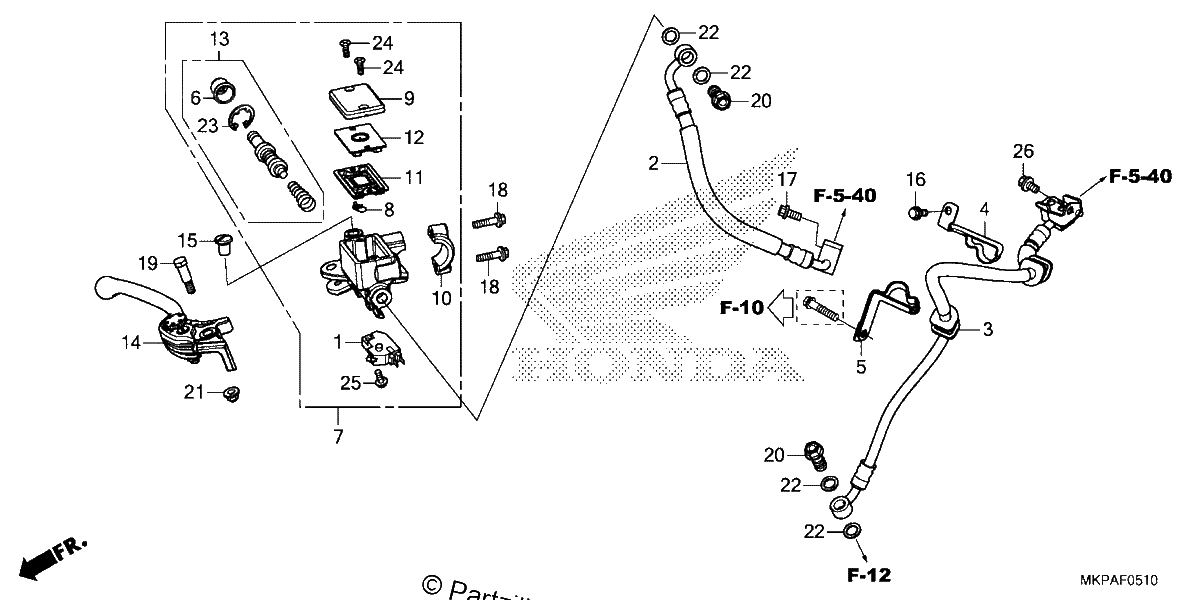 Diagrama de FRONT BRAKE MASTER CYLINDER 2