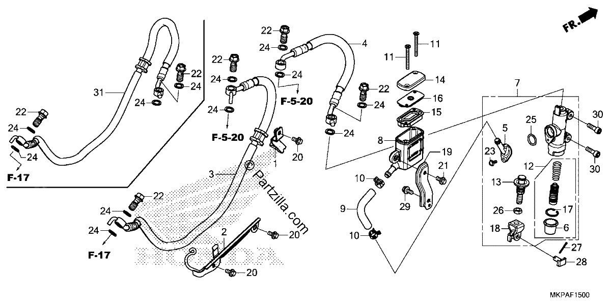 Diagrama de REAR BRAKE MASTER CYLINDER
