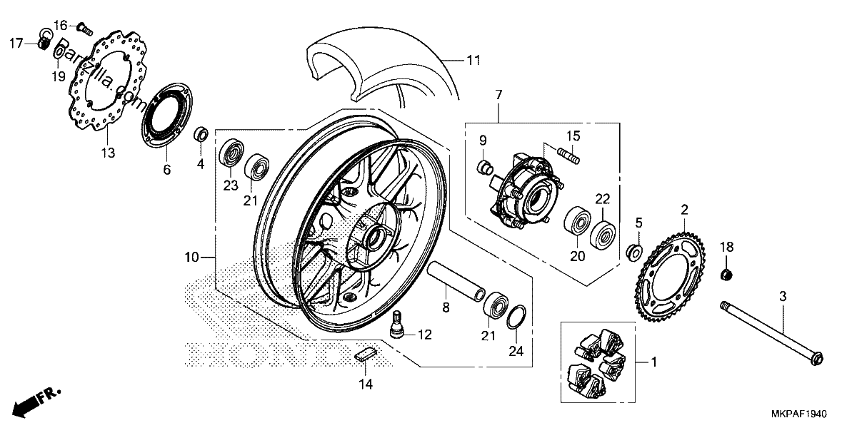 Diagrama de REAR WHEEL