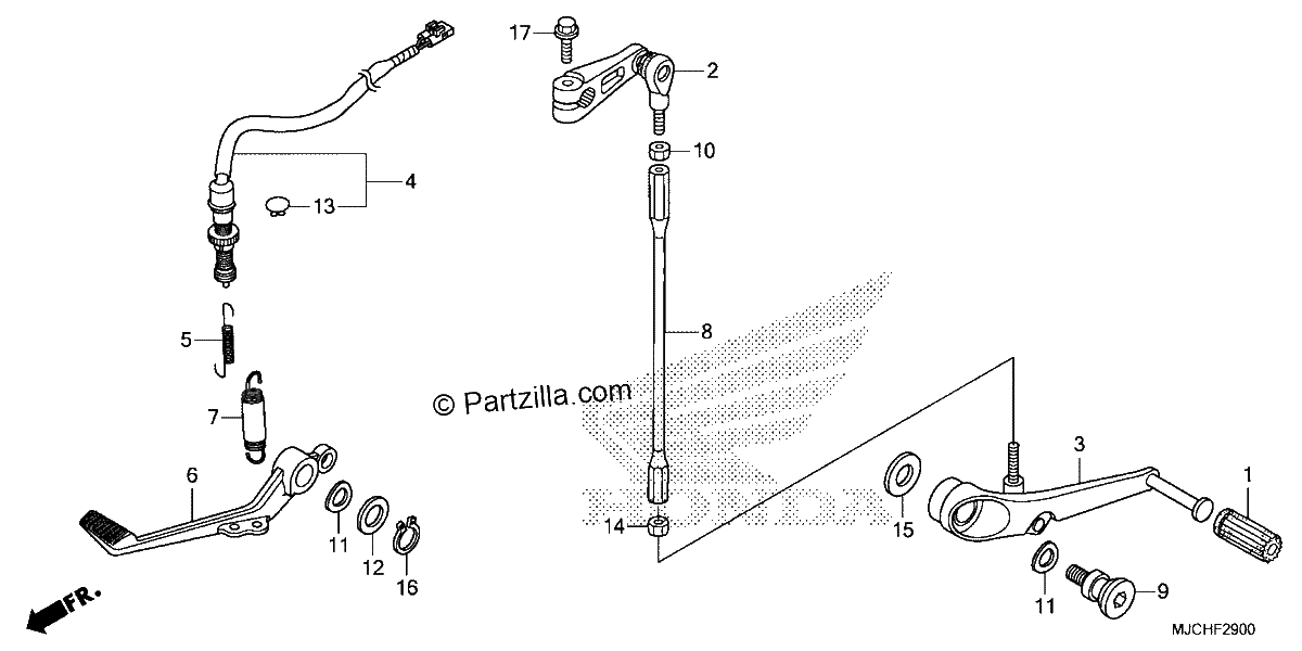 Diagrama de BRAKE PEDAL CHANGE PEDAL