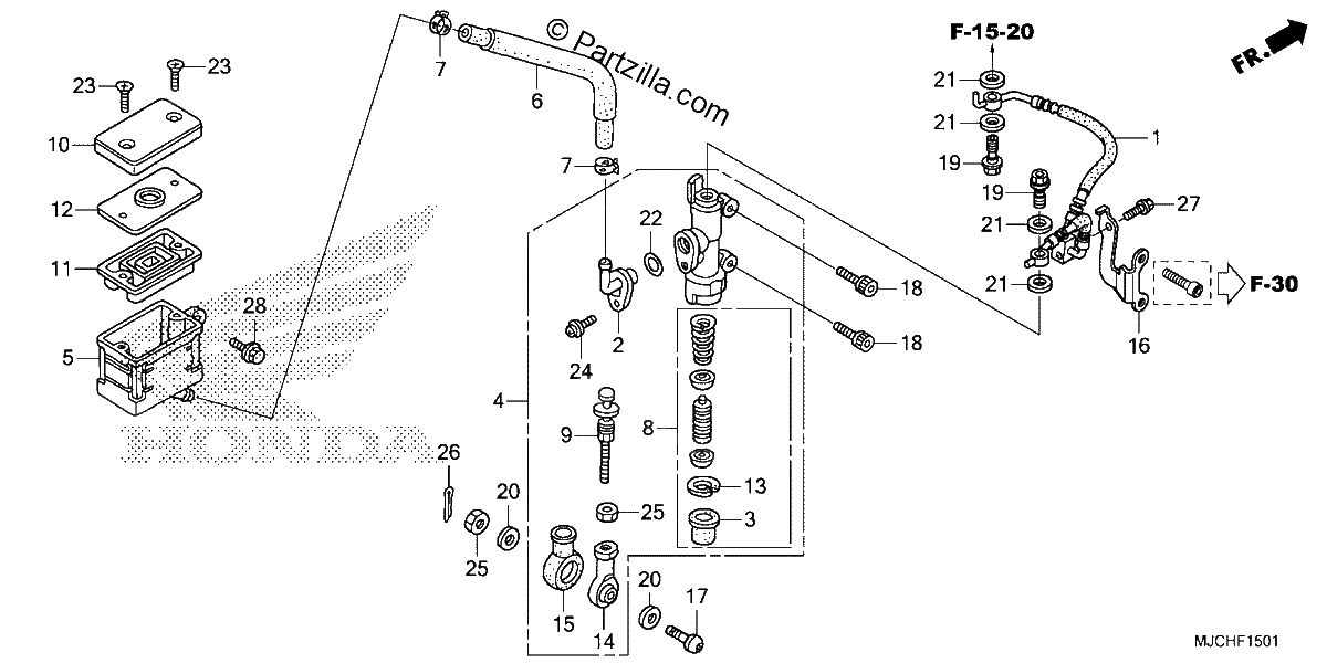 Diagrama de REAR BRAKE MASTER CYLINDER 2