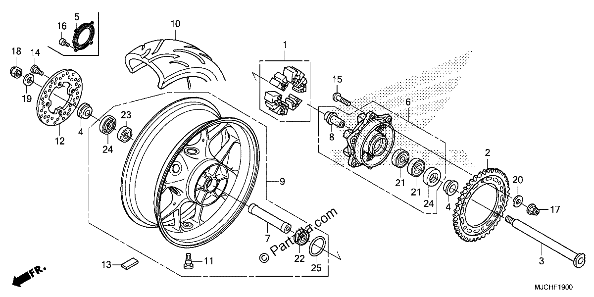 Diagrama de REAR WHEEL