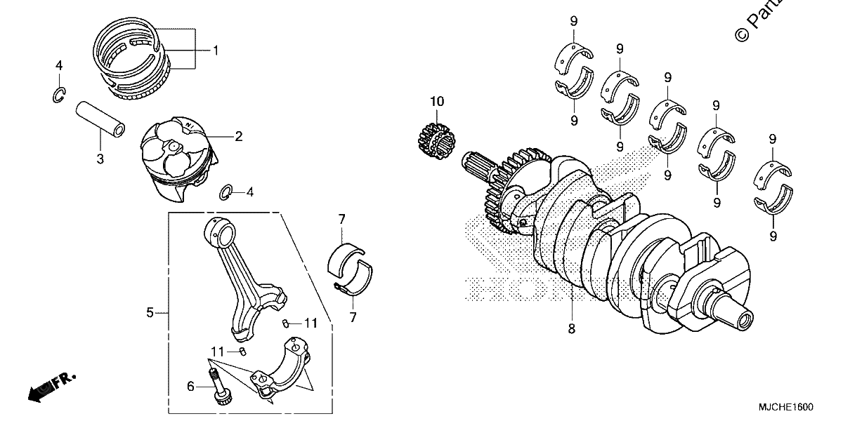 Diagrama de CRANKSHAFT PISTON