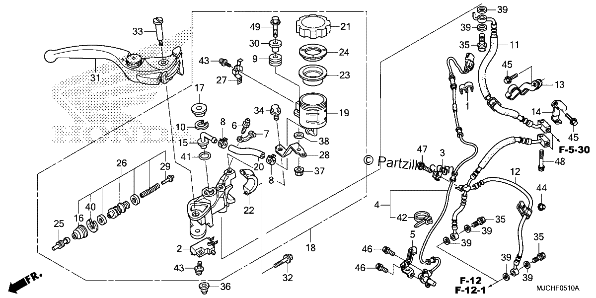 Diagrama de FRONT BRAKE MASTER CYLINDER 2