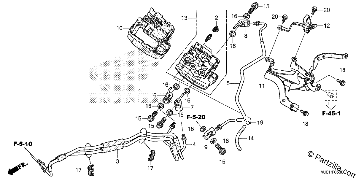 Diagrama de FRONT VALVE UNIT