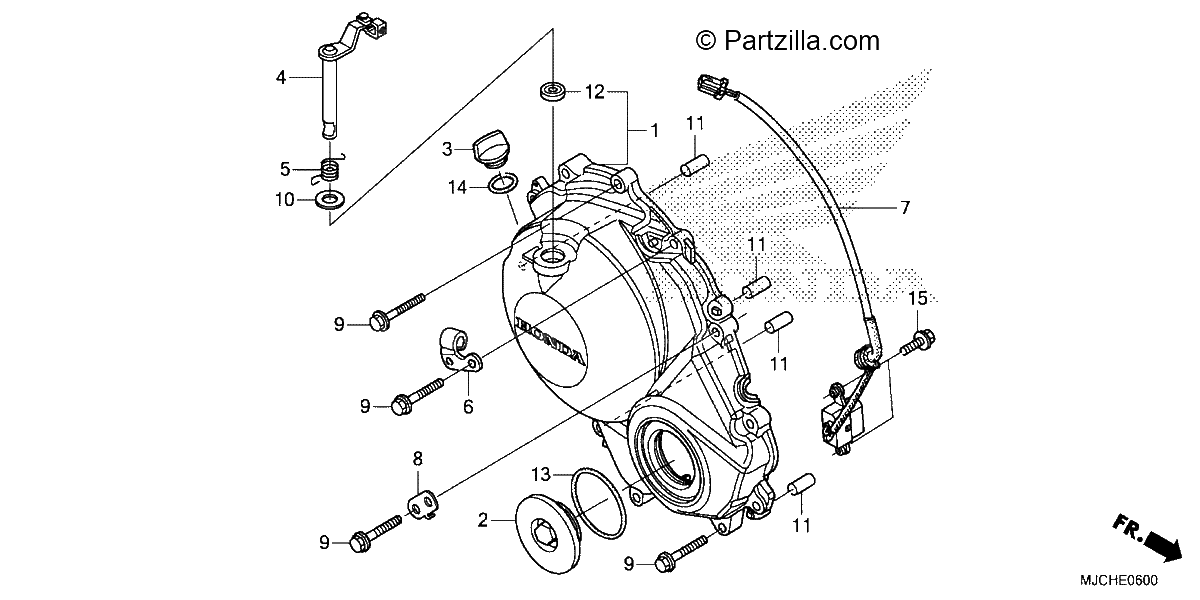Diagrama de RIGHT CRANKCASE COVER