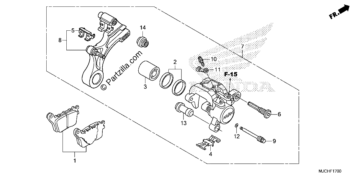 Diagrama de REAR BRAKE CALIPER 1