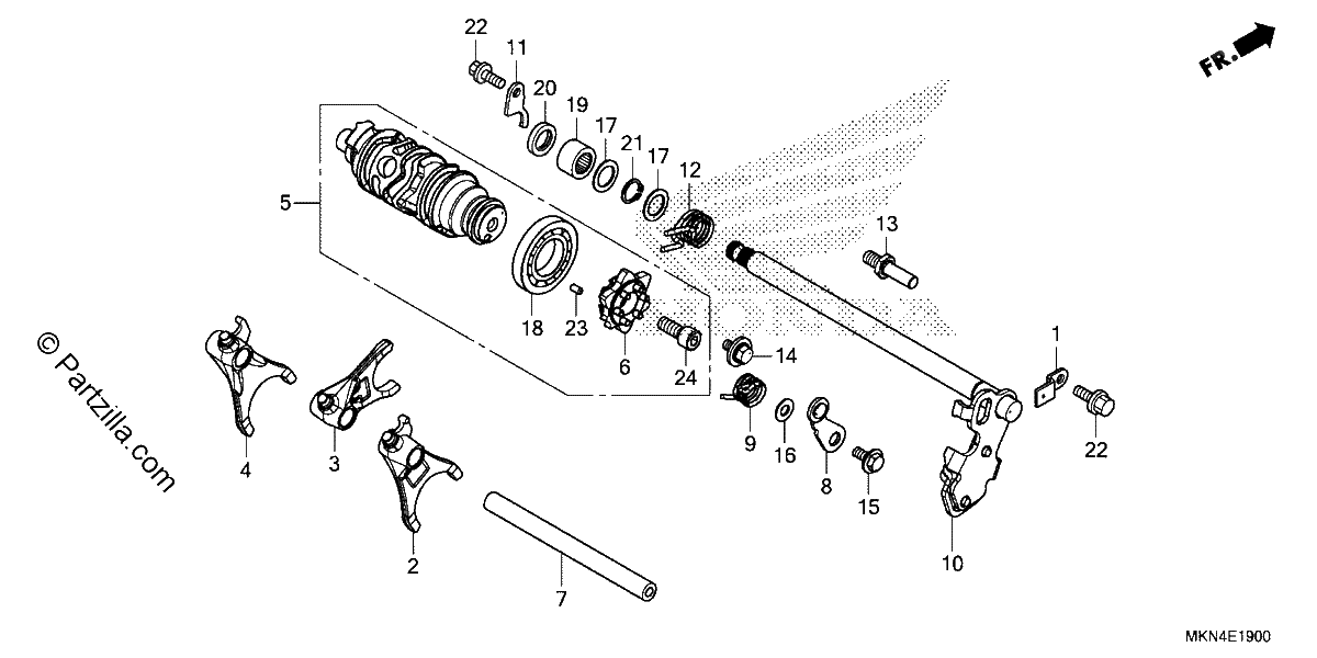 Diagrama de GEARSHIFT DRUM