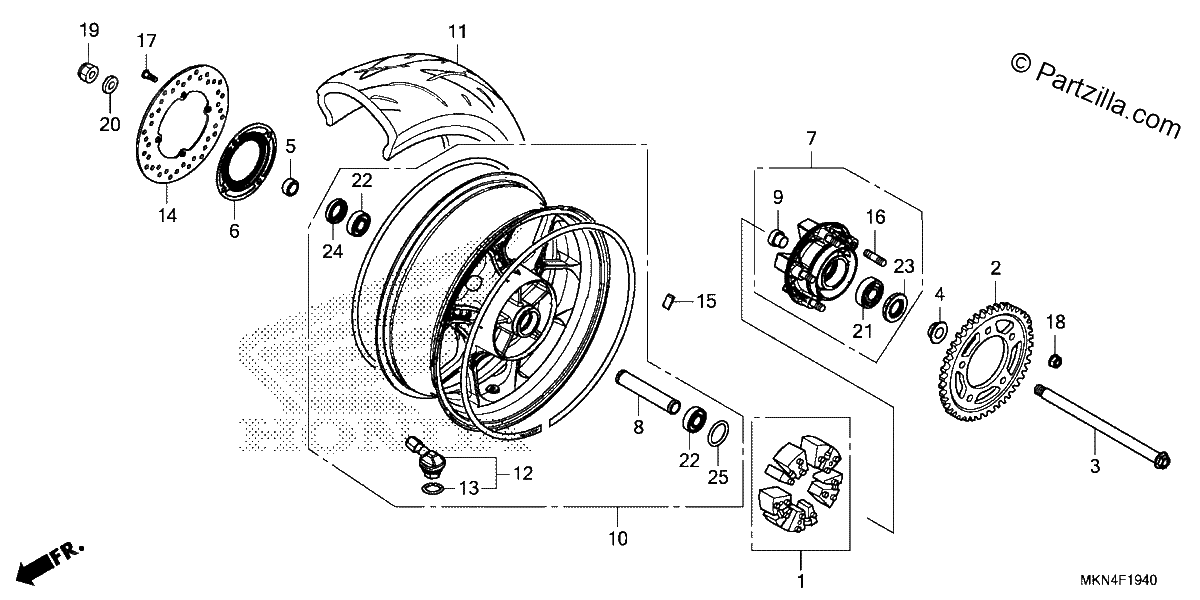 Diagrama de REAR WHEEL