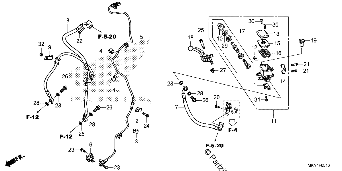 Diagrama de FRONT BRAKE MASTER CYLINDER 2