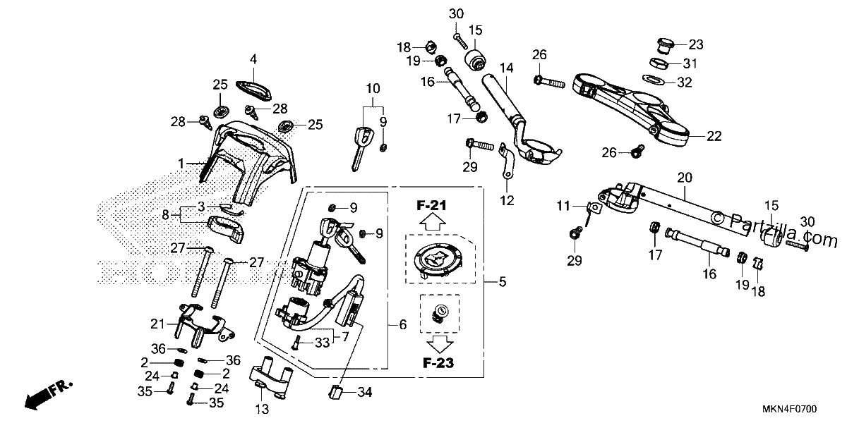 Diagrama de HANDLEBAR TOP BRIDGE