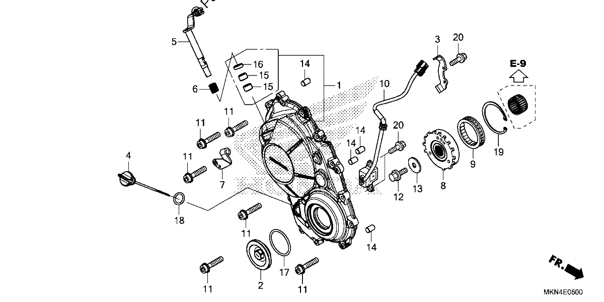 Diagrama de RIGHT CRANKCASE COVER