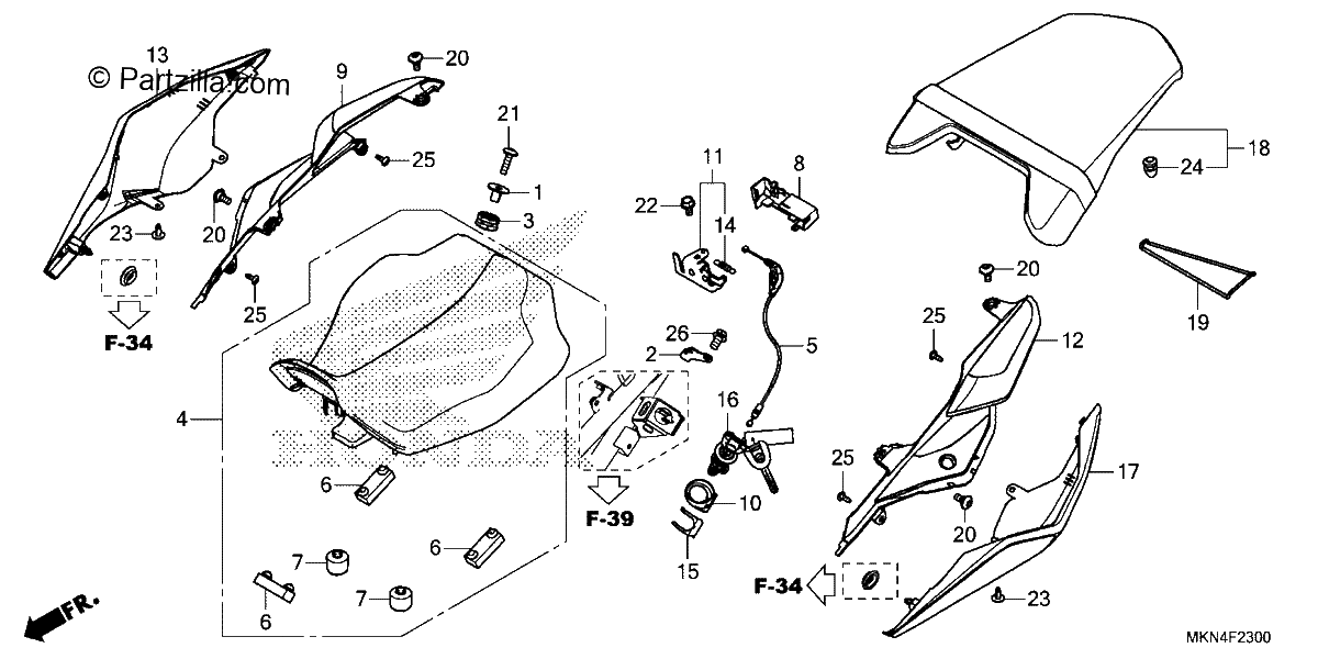 Diagrama de SEAT REAR COWL