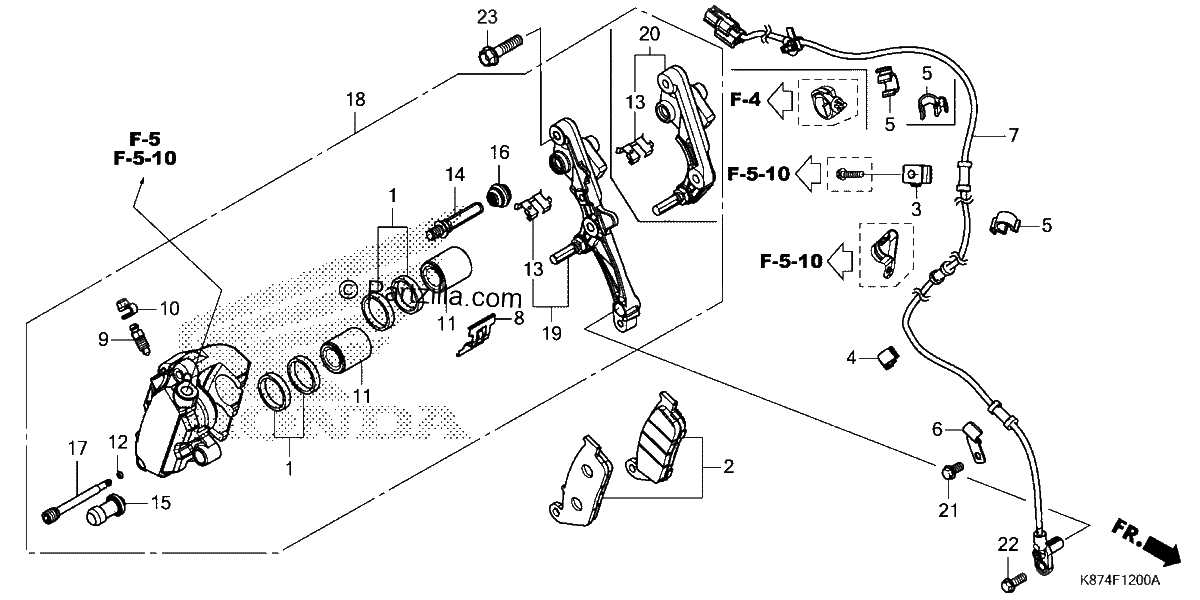 Diagrama de FRONT BRAKE CALIPER