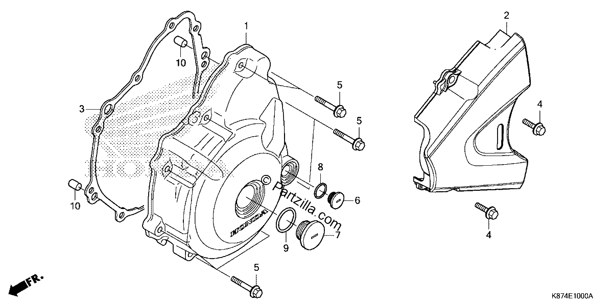 Diagrama de LEFT CRANKCASE COVER