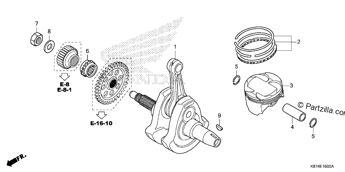 Diagrama de CRANKSHAFT PISTON