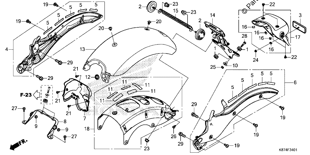 Diagrama de REAR FENDER 2