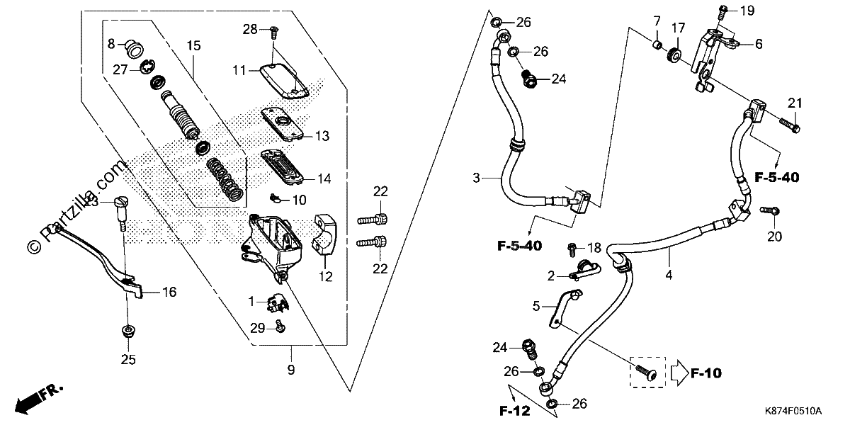 Diagrama de FRONT BRAKE MASTER CYLINDER 2