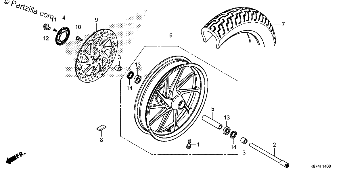 Diagrama de FRONT WHEEL