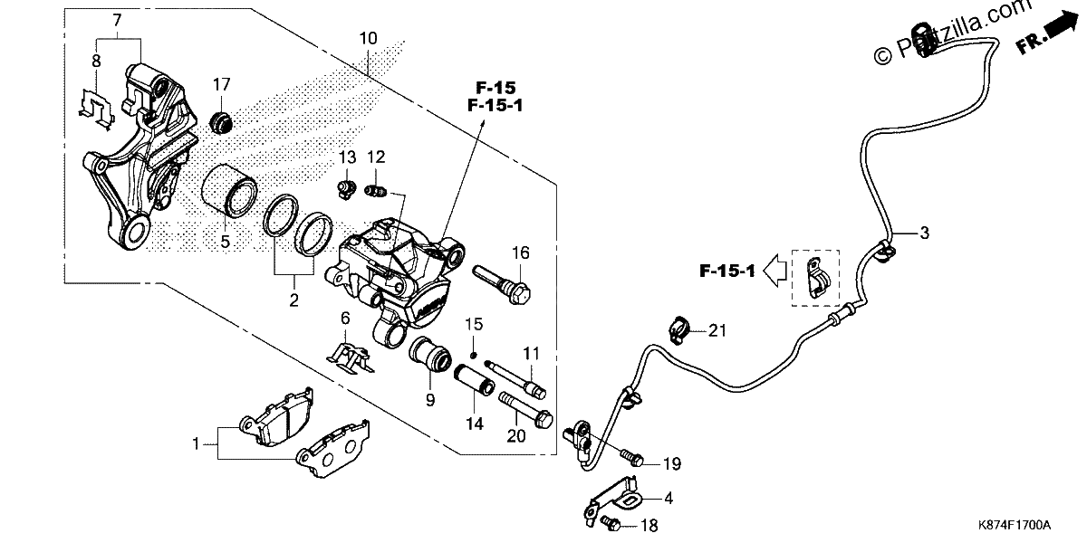 Diagrama de REAR BRAKE CALIPER