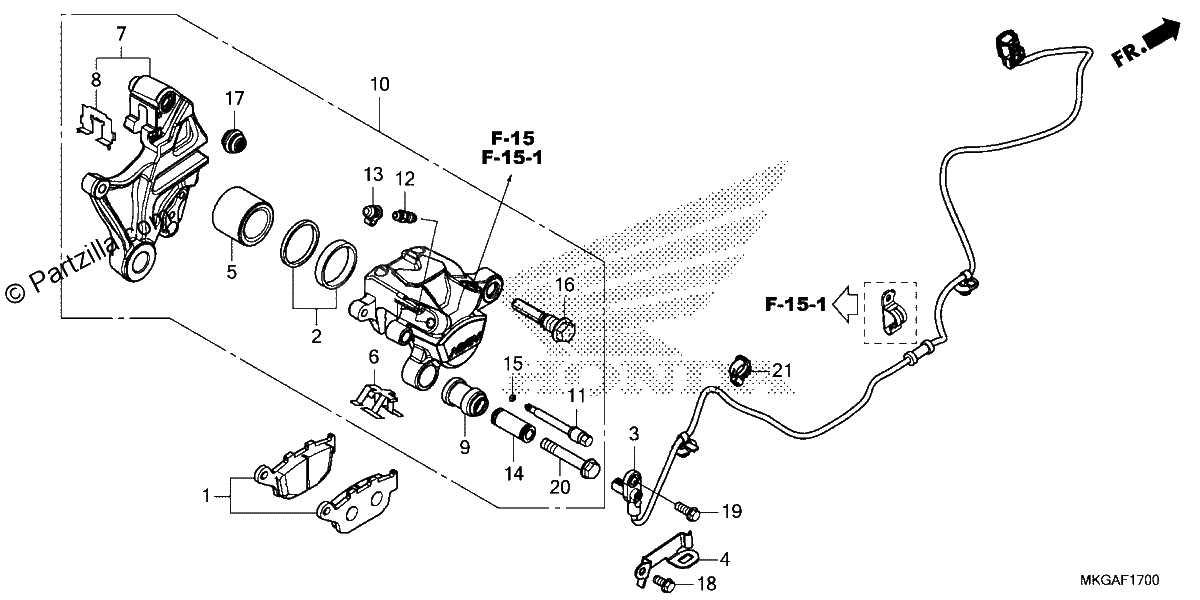 Diagrama de REAR BRAKE CALIPER