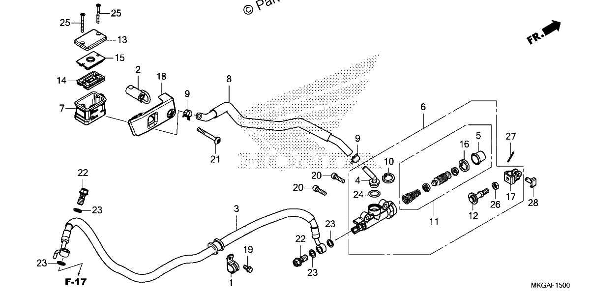 Diagrama de REAR BRAKE MASTER CYLINDER 1