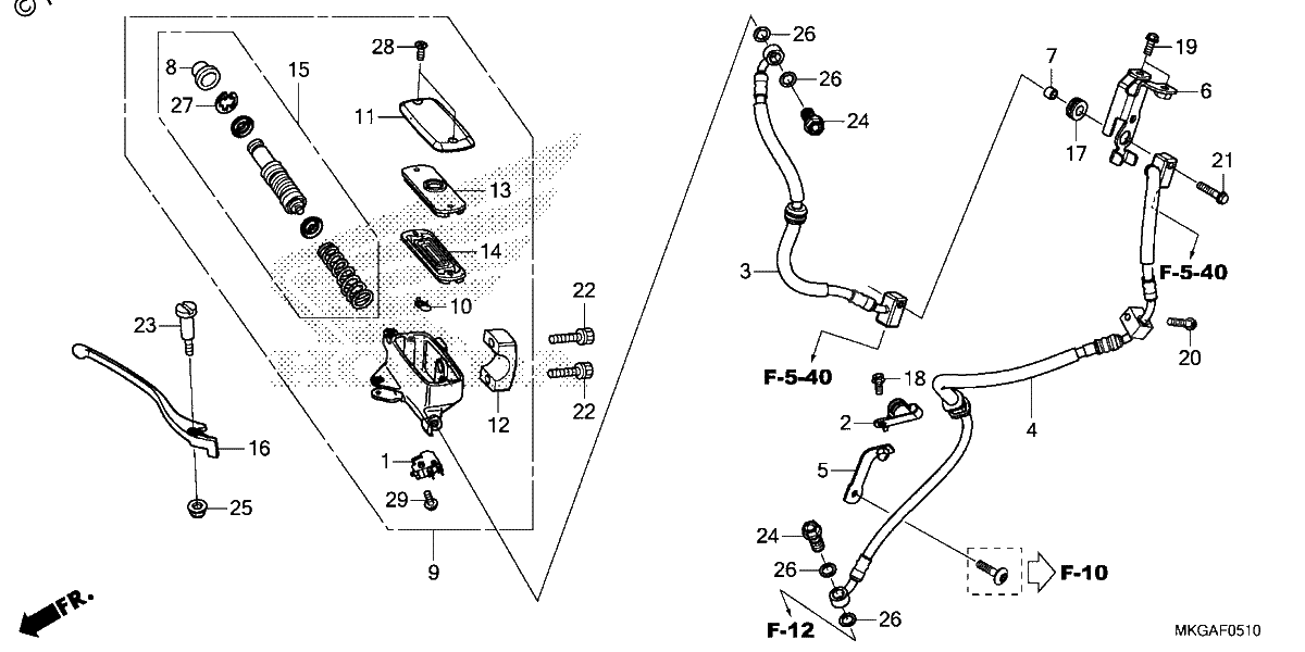 Diagrama de FRONT BRAKE MASTER CYLINDER 2