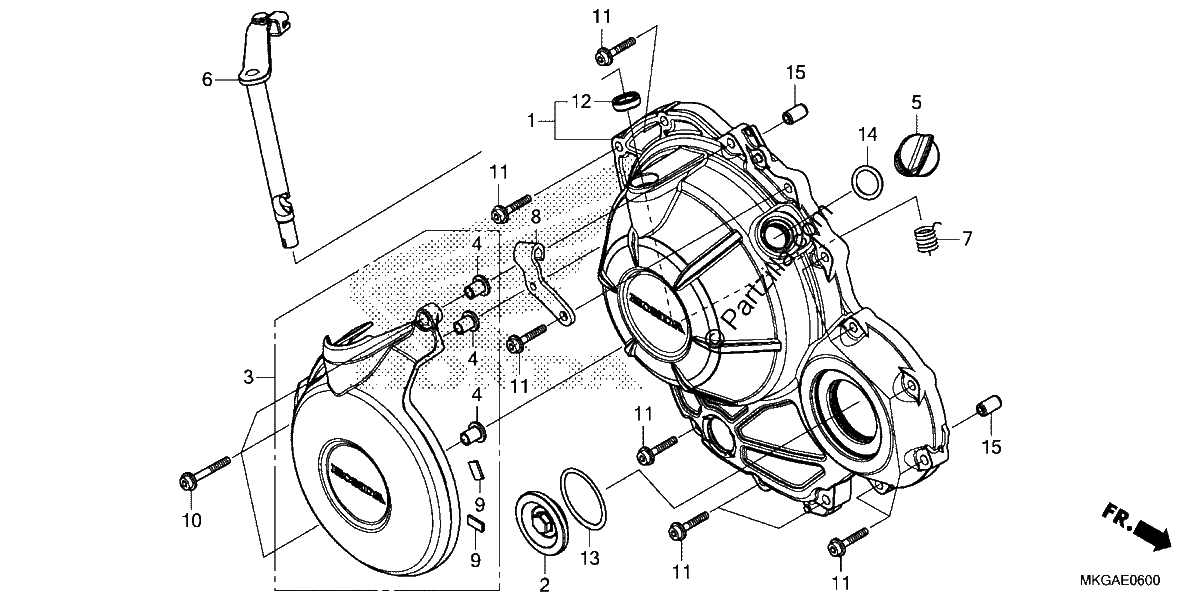 Diagrama de RIGHT CRANKCASE COVER