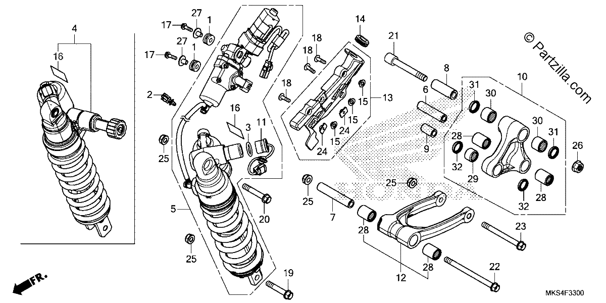 Diagrama de REAR SHOCK ABSORBER
