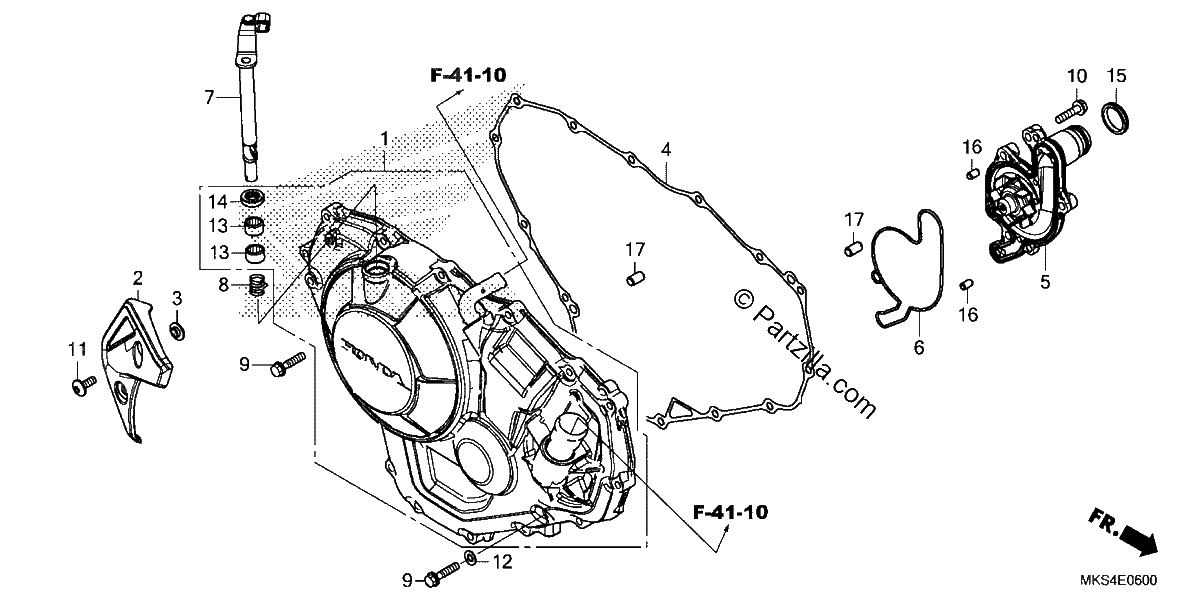 Diagrama de RIGHT CRANKCASE COVER 1