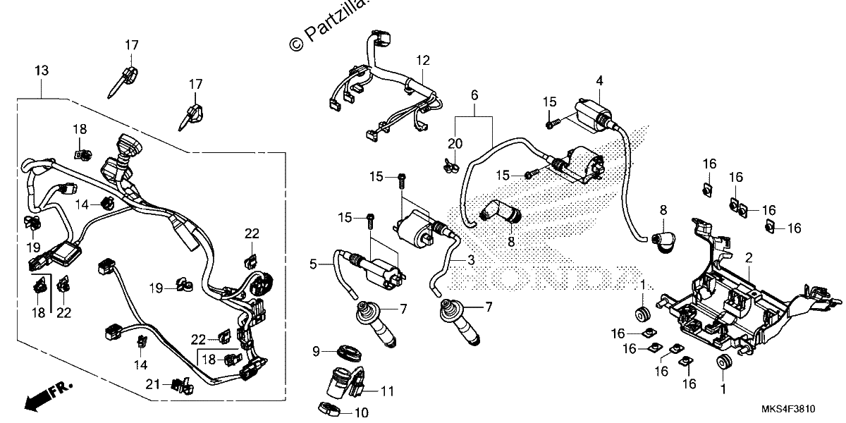 Diagrama de SUB HARNESS IGNITION COIL