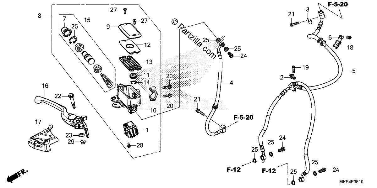 Diagrama de FRONT BRAKE MASTER CYLINDER