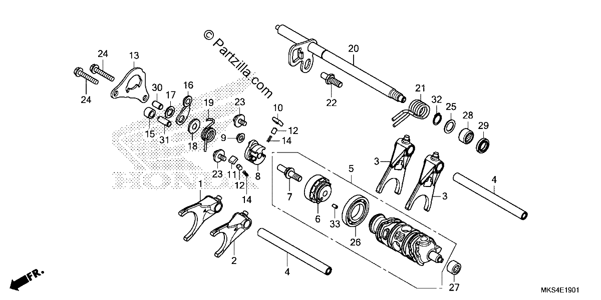Diagrama de GEARSHIFT DRUM 2