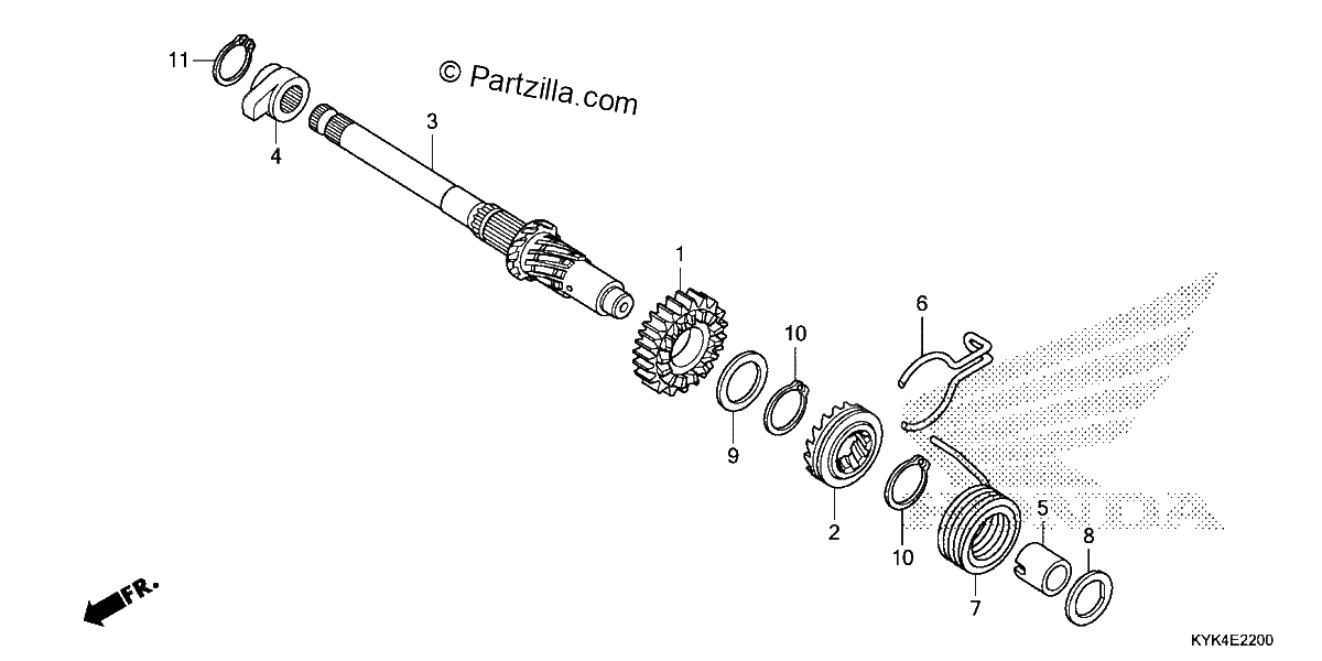 Diagrama de KICK STARTER SPINDLE