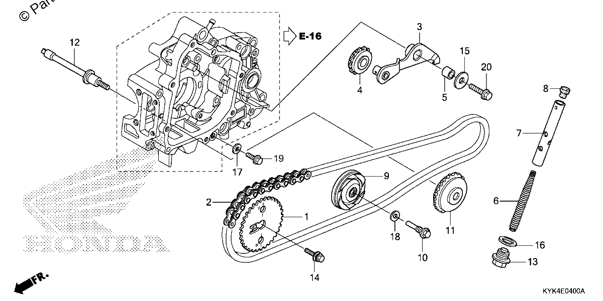 Diagrama de CAM CHAIN TENSIONER