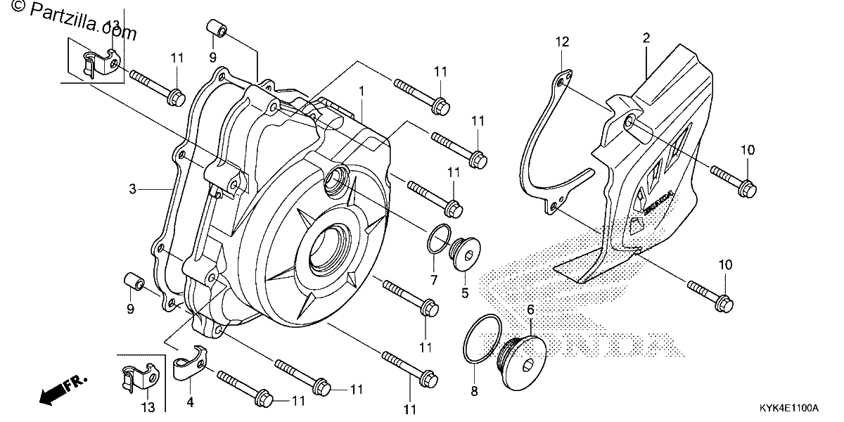 Diagrama de LEFT CRANKCASE COVER