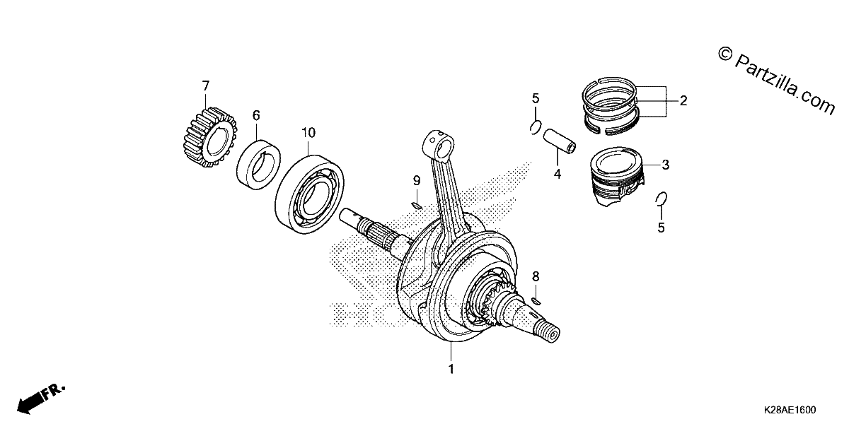 Diagrama de CRANKSHAFT PISTON