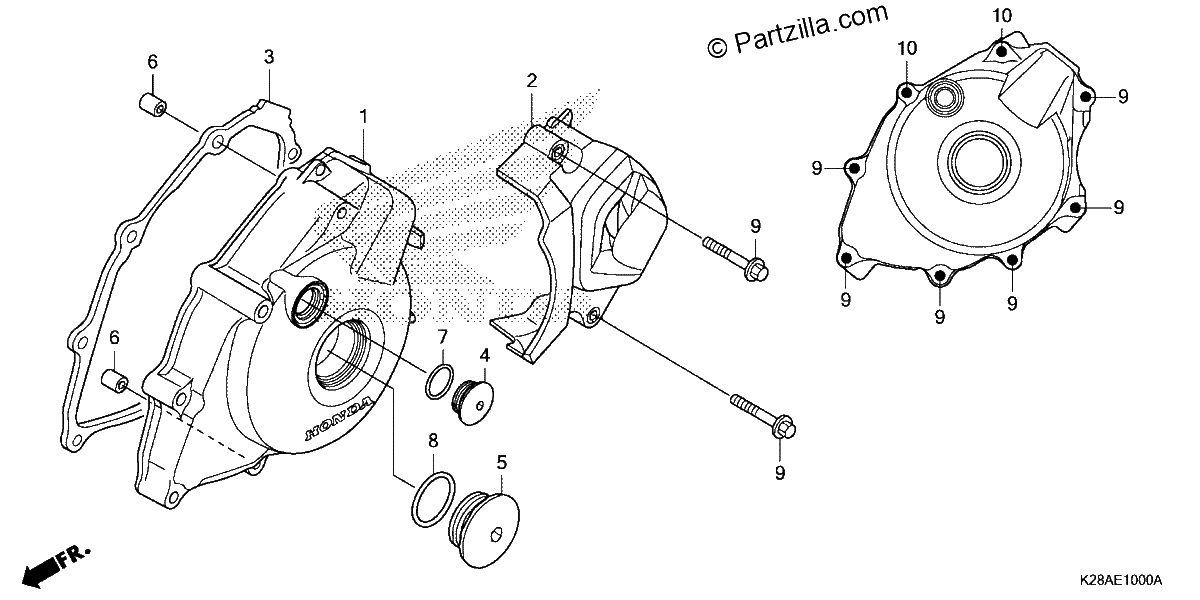 Diagrama de LEFT CRANKCASE COVER