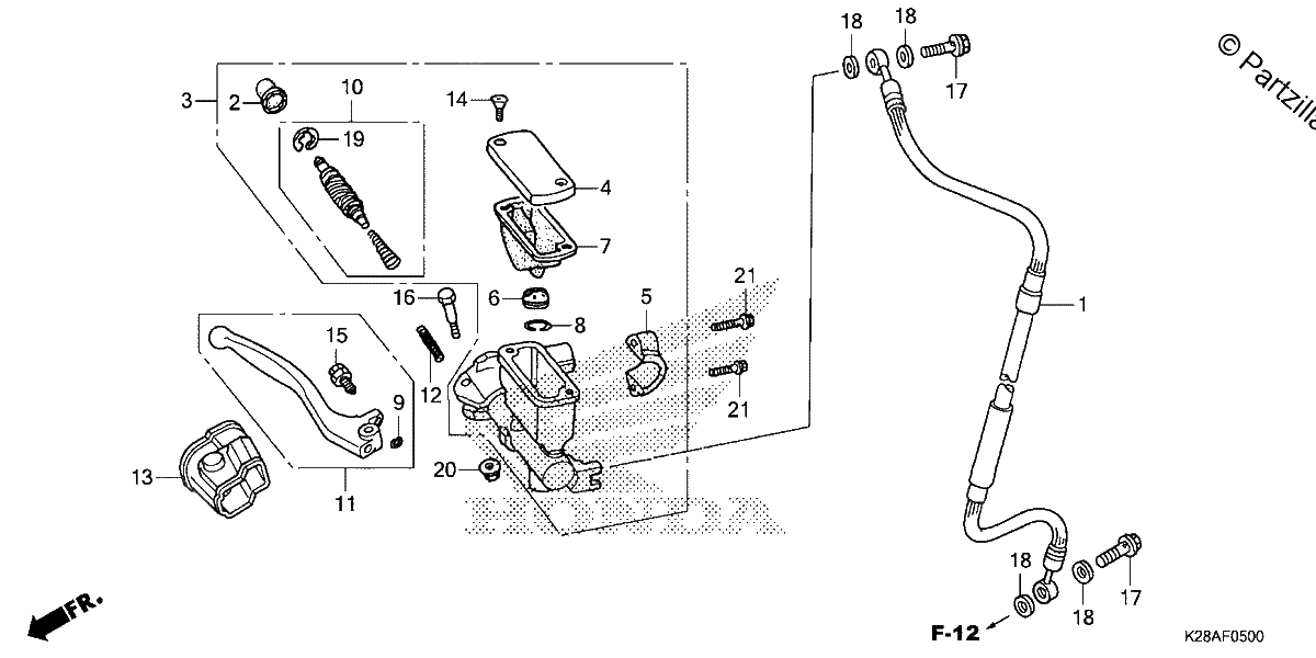Diagrama de FRONT BRAKE MASTER CYLINDER