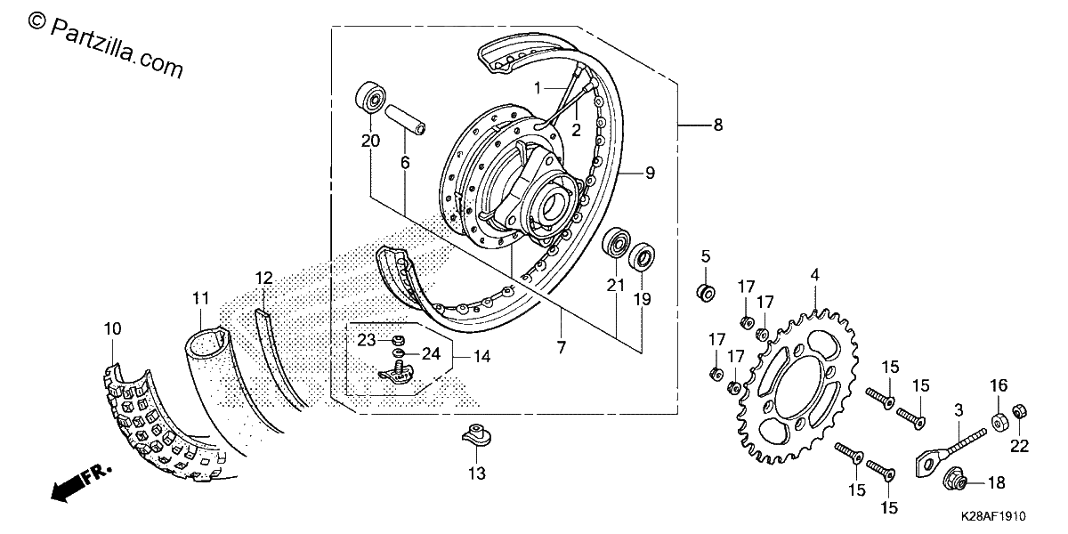Diagrama de REAR WHEEL